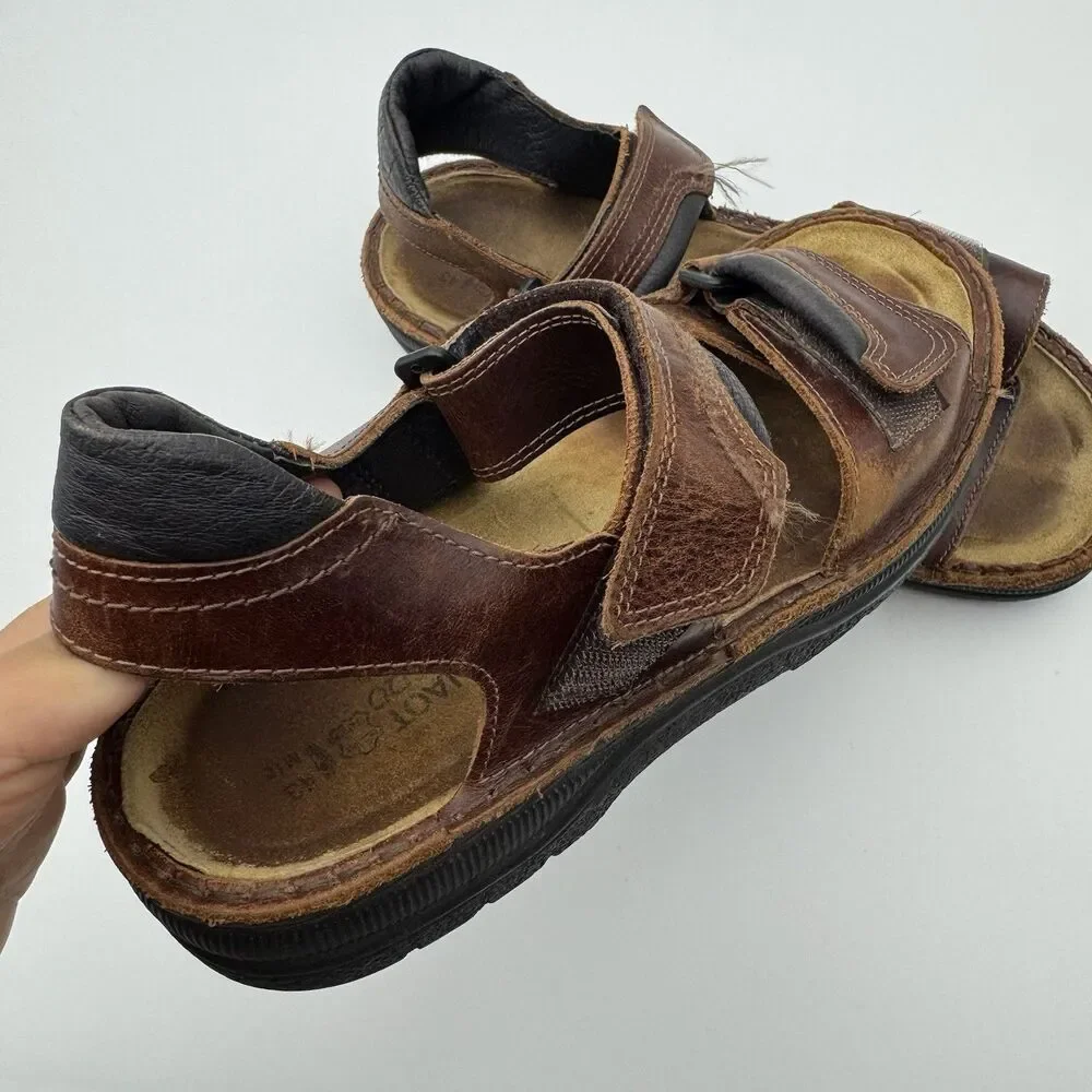 NAOT Men's Lappland Sz 43/10 Brown Leather Adjustable Strap Walking Sandals